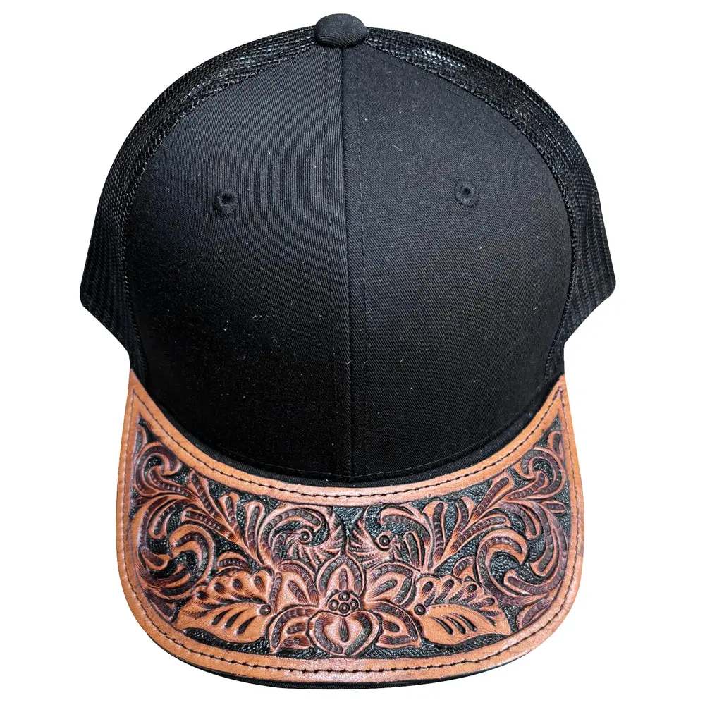 American Darling Men/Women Adjustable Cap With Leather On Visor Black | Vintage 18