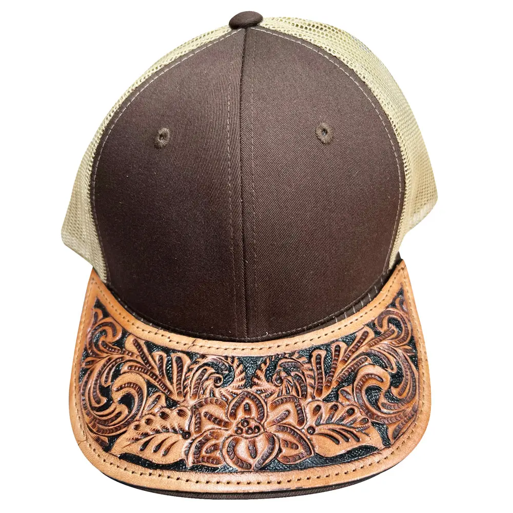 American Darling Men/Women Adjustable Cap With Leather On Visor Brown | Vintage 1