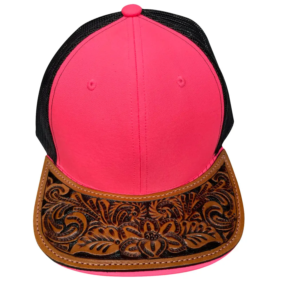 American Darling Men Women Adjustable Cap With Leather On Visor Red W/Black | Vintage 8