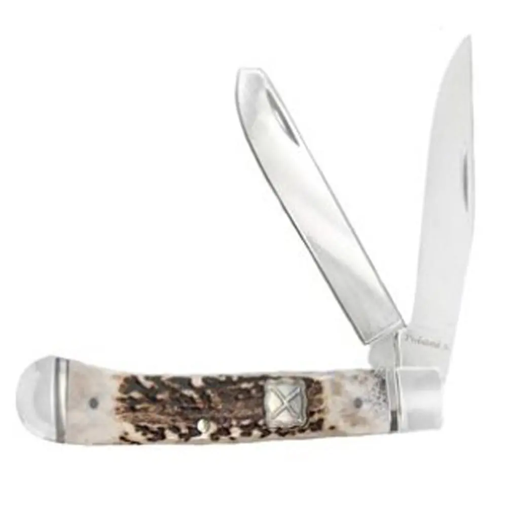 Twisted X Knife Stag Horn Trapper Two Blade 1