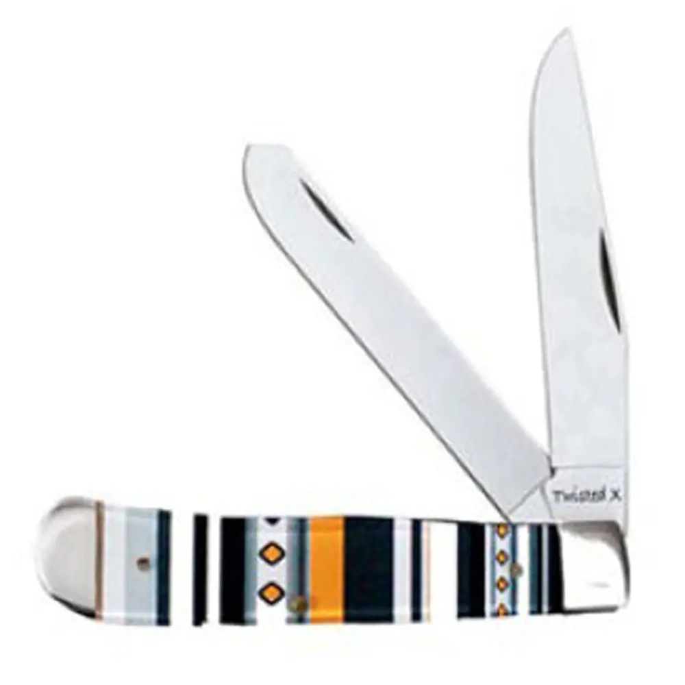 Twisted X Blk White Org Serape Knife 1
