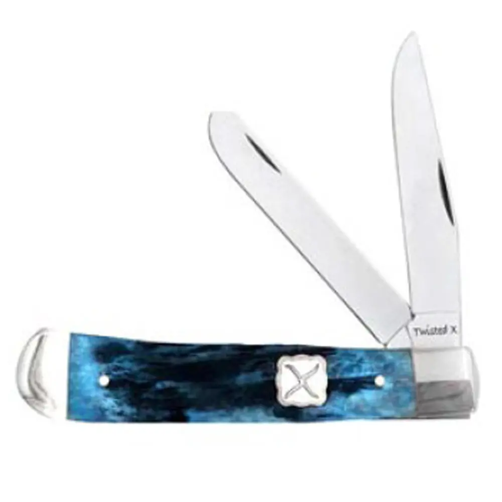 Twisted X Blue Trapper Pocket Knife 1