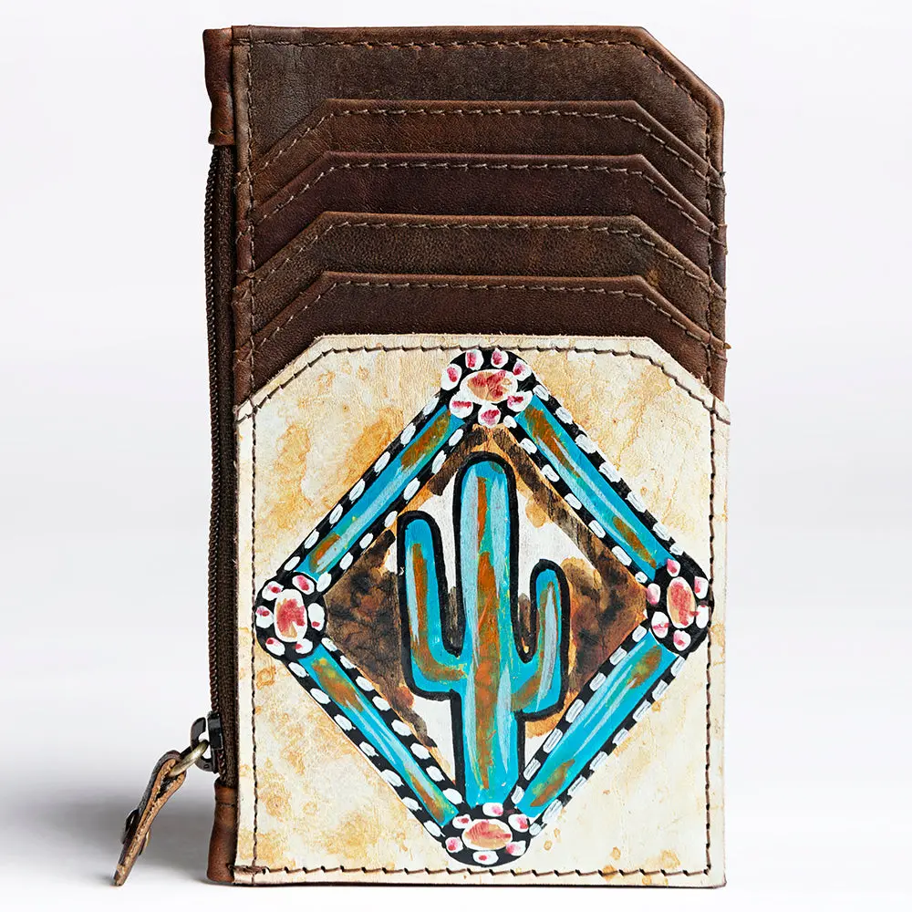 American Darling Card Holder Hand Tooled Genuine Leather | Business Credit 1