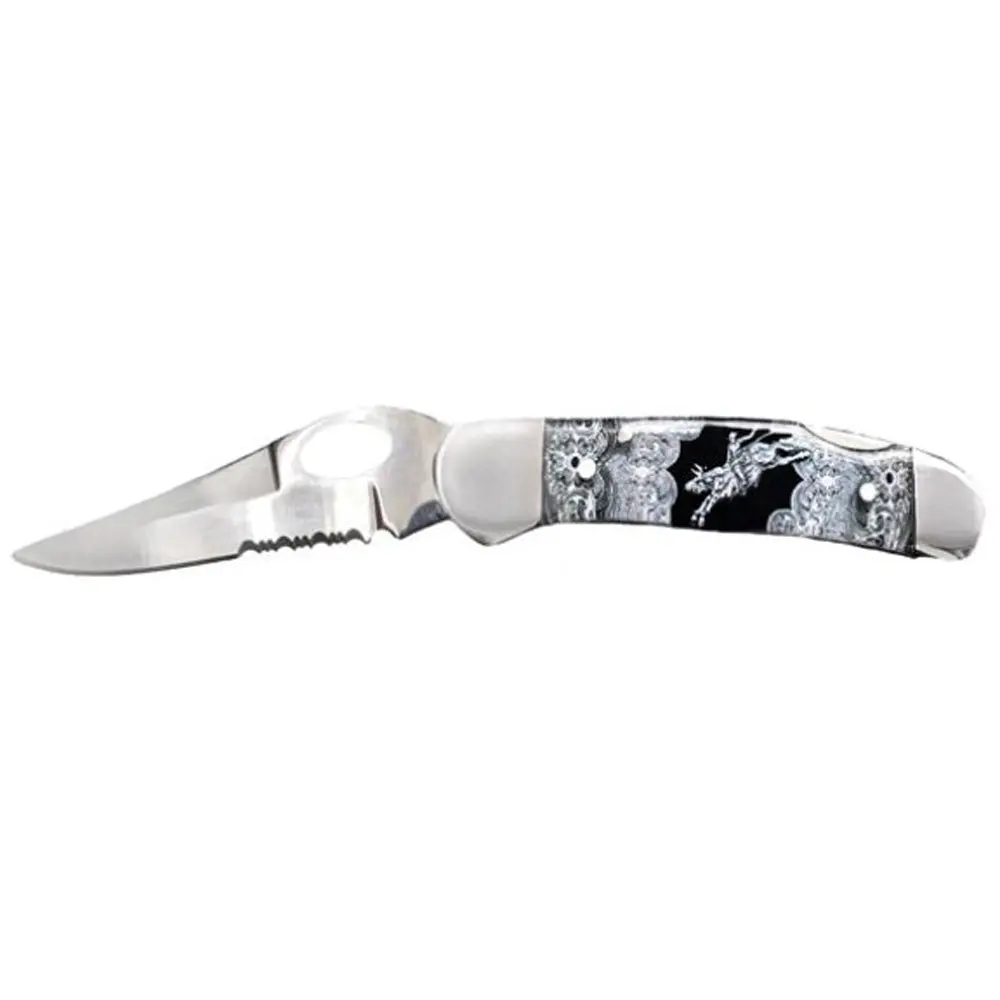 Circle Sh Cutlery Acrylic Bull Rider Pocket Knife 1