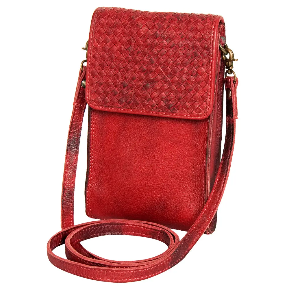 Never Mind Nmbgm134d Cell Phone Holder Vintage Handmade Genuine Cowhide Leather Women Bag Western Handbag Purse 1