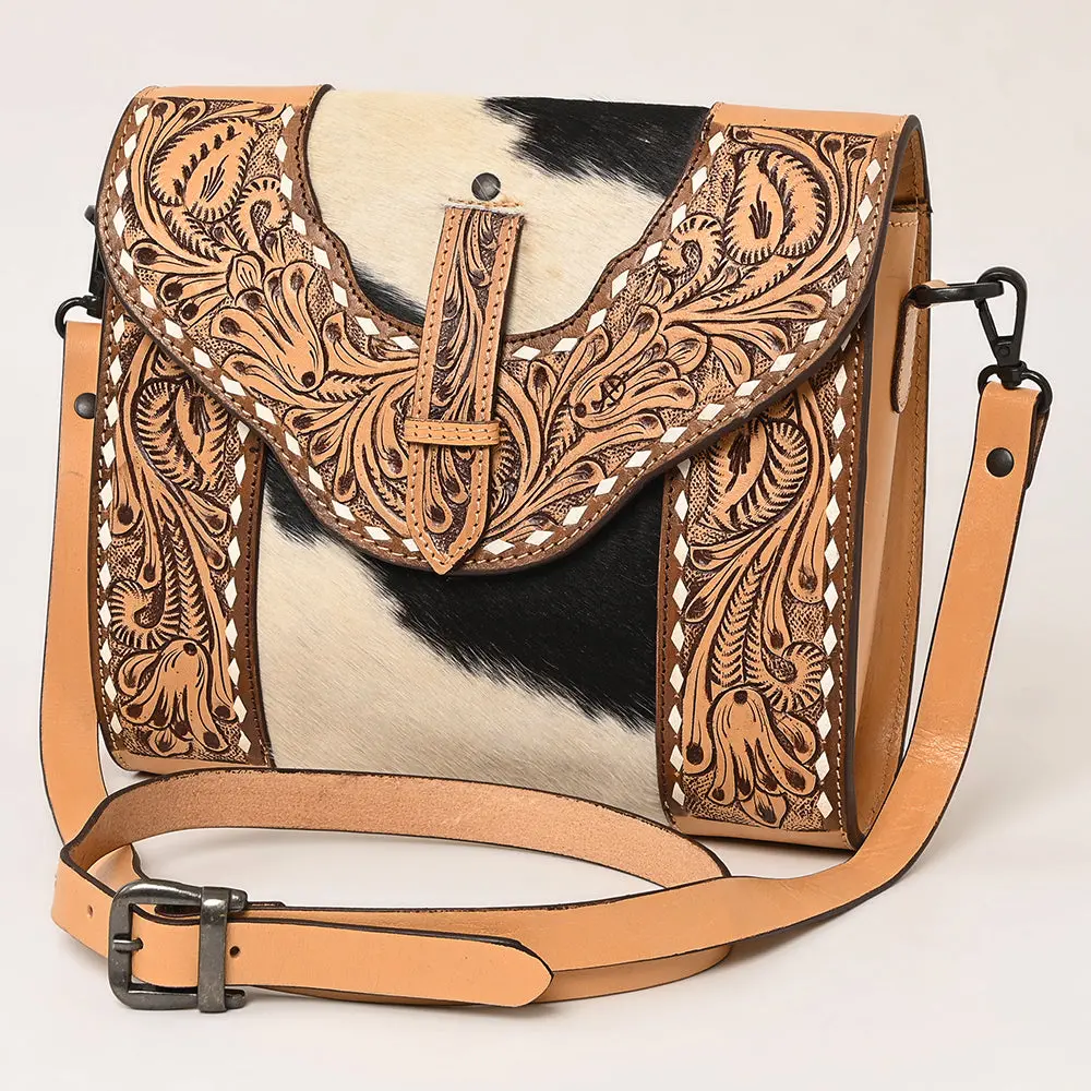 American Darling Crossbody Hand Tooled Hair-On Genuine Leather Women Bag Western Handbag Purse 1