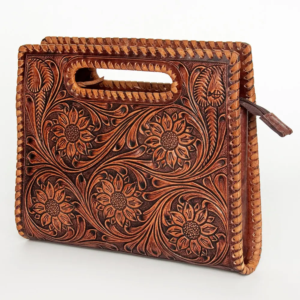 American Darling Clutch Hand Tooled Genuine Leather Women Bag Western Handbag Purse 1