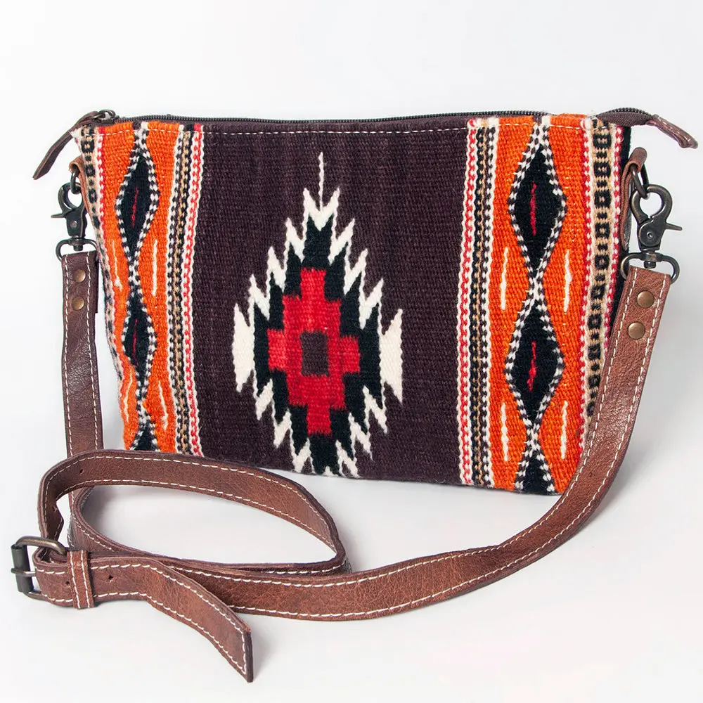 American Darling Western Crossbody Bag – Handwoven Saddle Blanket With Genuine Leather Trim, Compact Everyday Purse 1