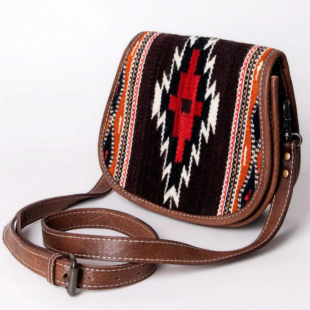 American Darling Western Crossbody Bag – Handwoven Saddle Blanket With Genuine Leather, Flap Design, Everyday Western Purse 6