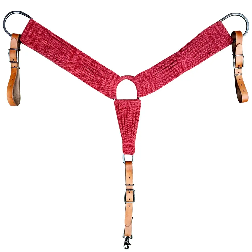 Hilason Western Wool Hand Tooled Breast Collar Red | Horse Leather For Horses 1