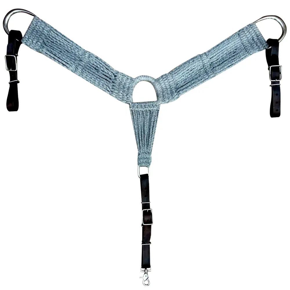 Hilason Western Wool Hand Tooled Breast Collar Grey | Horse Leather For Horses 1