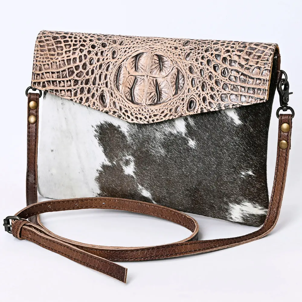 American Darling Envelope Crocodile Embossed Hair On Genuine Leather Western Women Bag Handbag Purse | For Cute 1