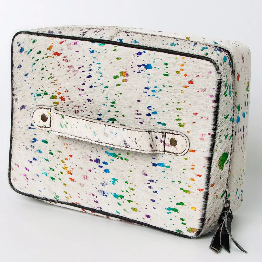 American Darling Jewelry Case For Women - Hair-On Cowhide Eco-Friendly Genuine Leather Travel Organizer 1