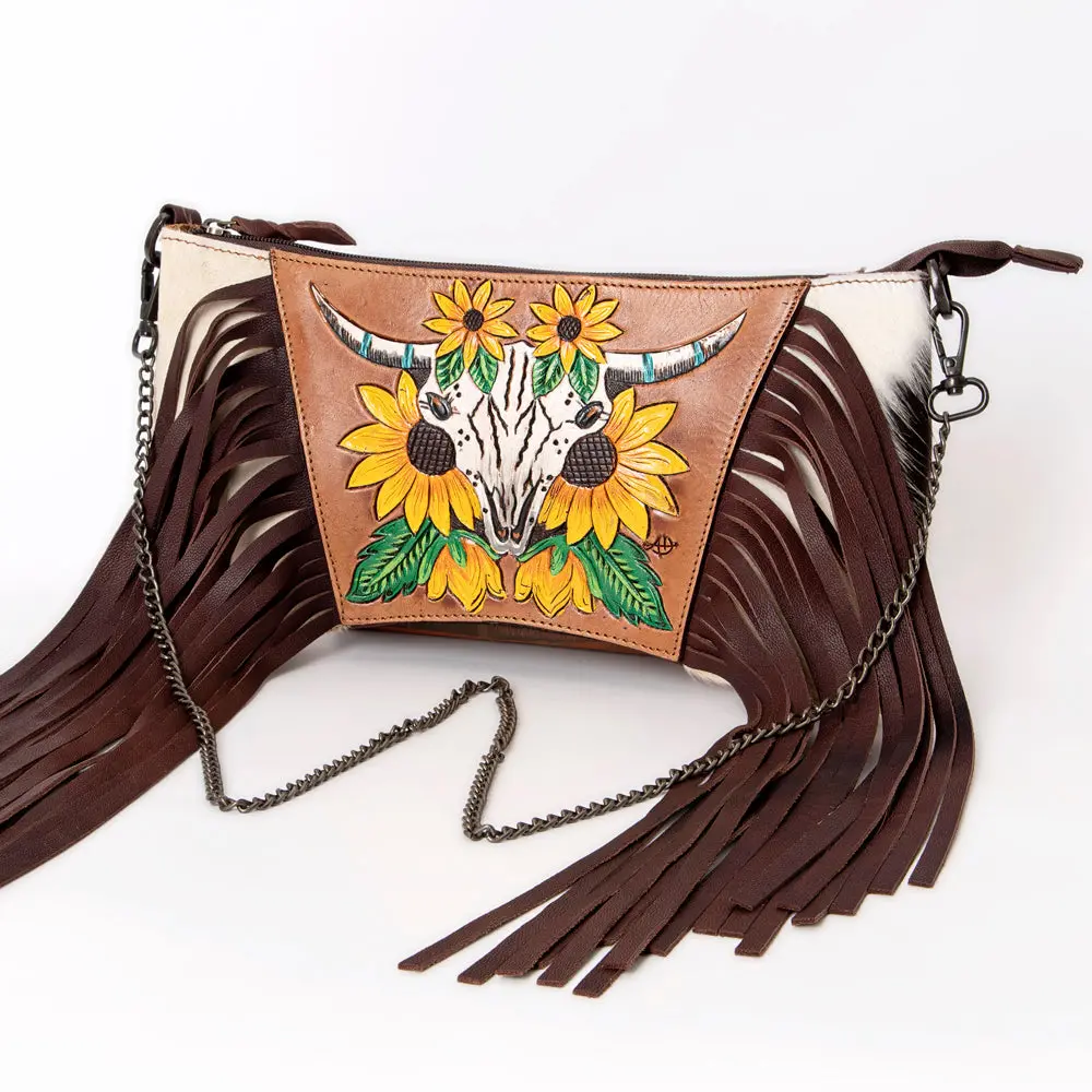 American Darling Cross Body I Hand Tooled Hair-On Genuine Leather Women Bag Western Handbag Purse 2