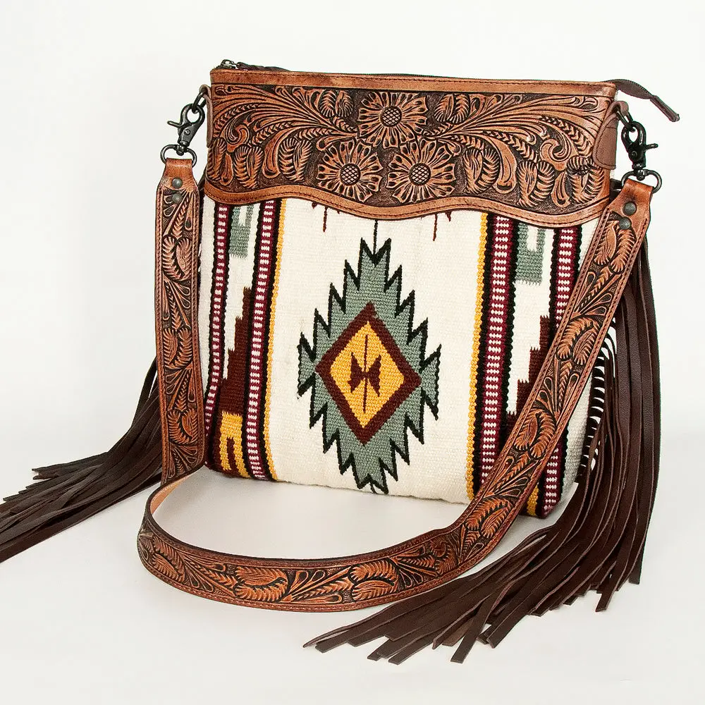 American Darling Signature Crossbody Hand Tooled Saddle Blanket Genuine Leather Women Bag Western Handbag Purse 1