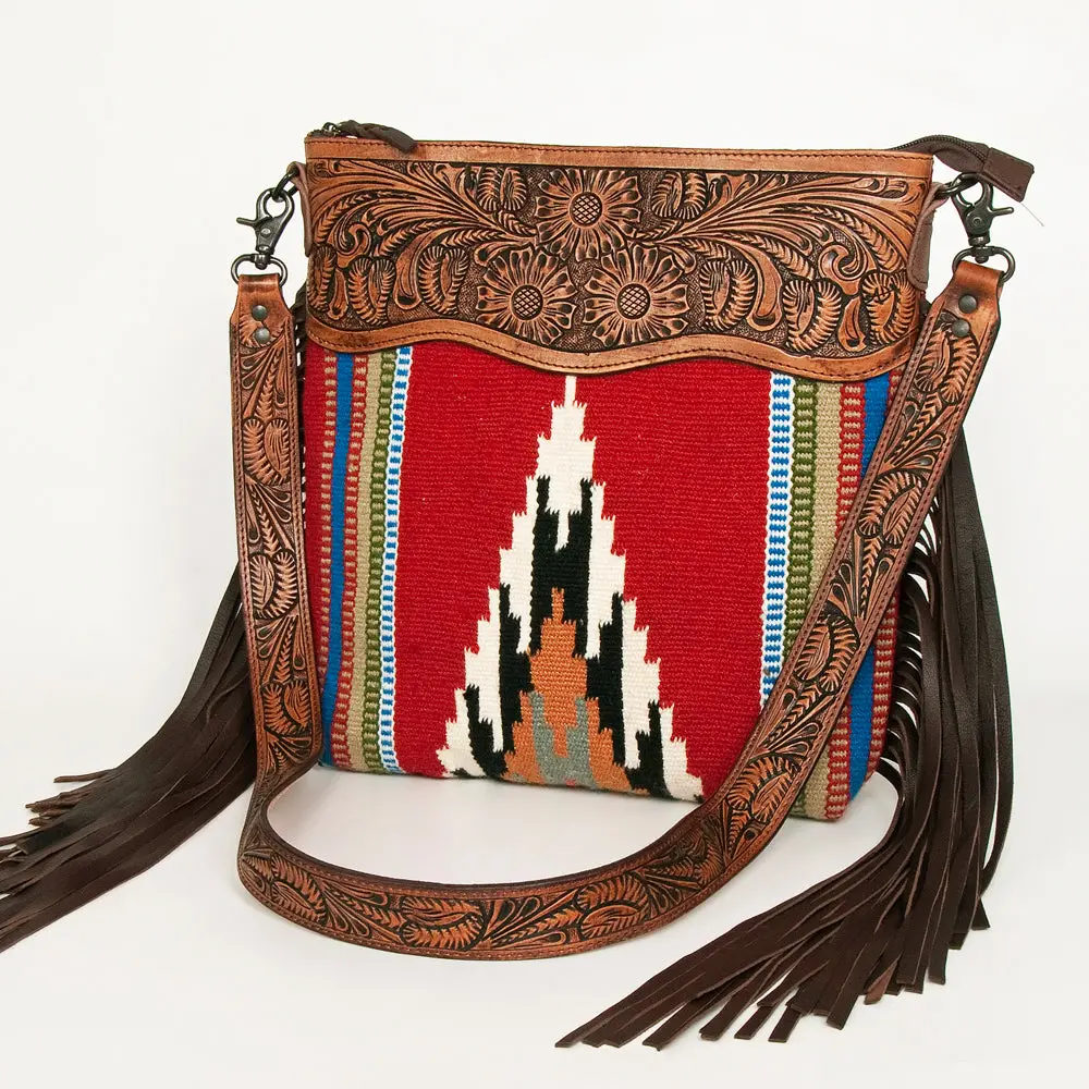 American Darling Signature Crossbody Hand Tooled Saddle Blanket Genuine Leather Women Bag Western Handbag Purse 1