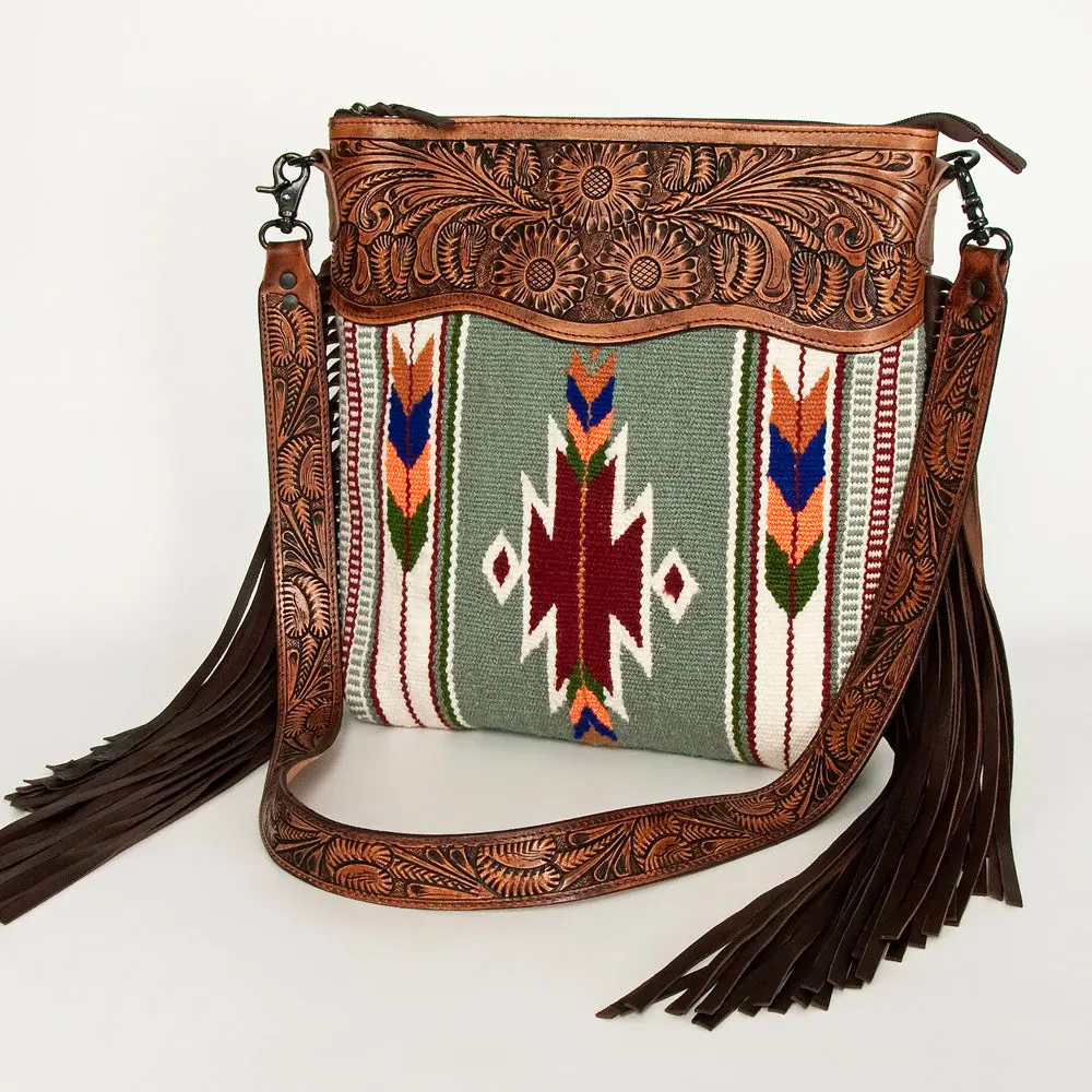 American Darling Signature Crossbody Hand Tooled Saddle Blanket Genuine Leather Women Bag Western Handbag Purse 1