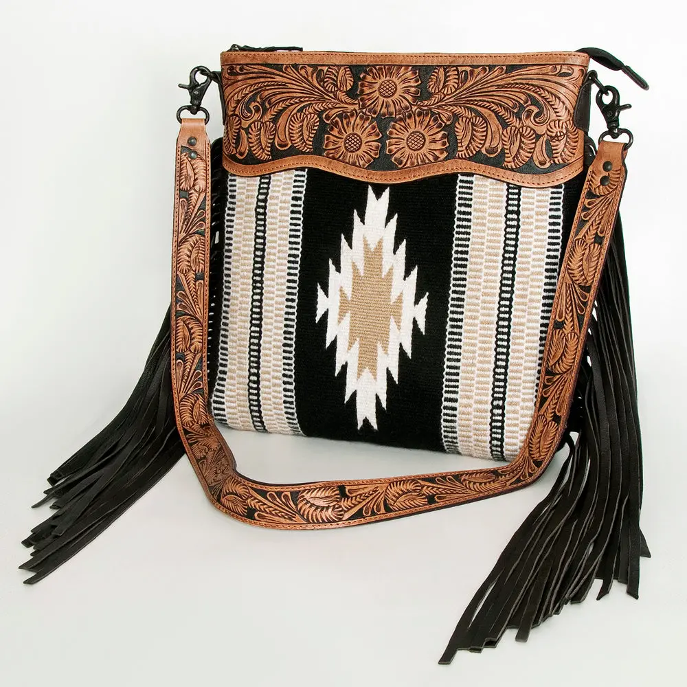 American Darling Signature Crossbody Hand Tooled Saddle Blanket Genuine Leather Western Women Bag Handbag Purse | For Cute 1