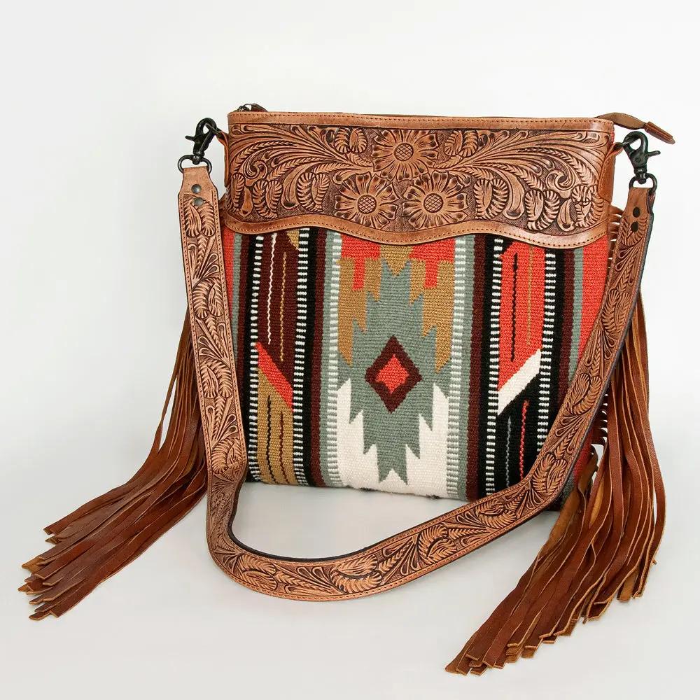 American Darling Signature Crossbody Hand Tooled Saddle Blanket Genuine Leather Women Bag Western Handbag Purse 1