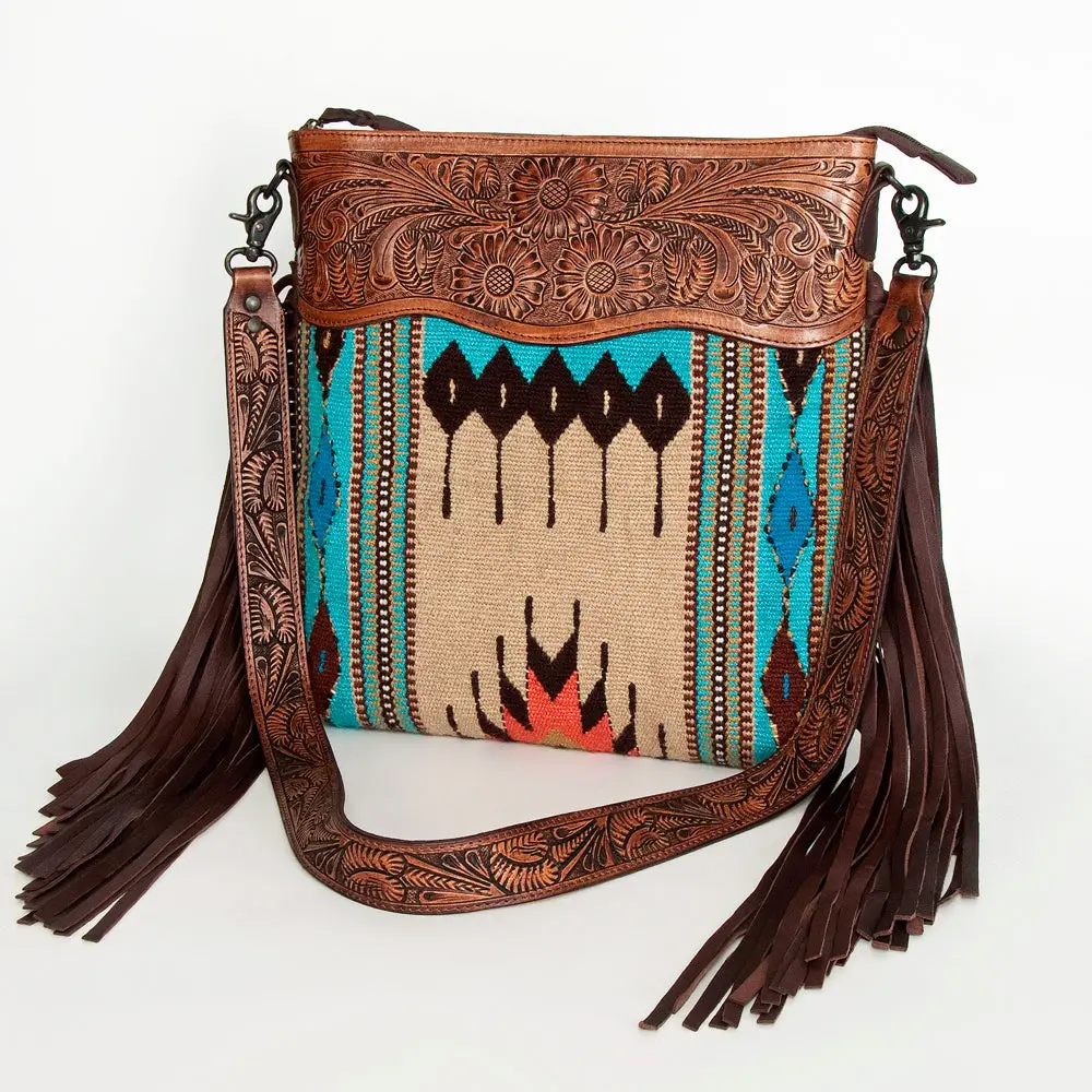 American Darling Signature Crossbody Hand Tooled Saddle Blanket Genuine Leather Women Bag Western Handbag Purse 1