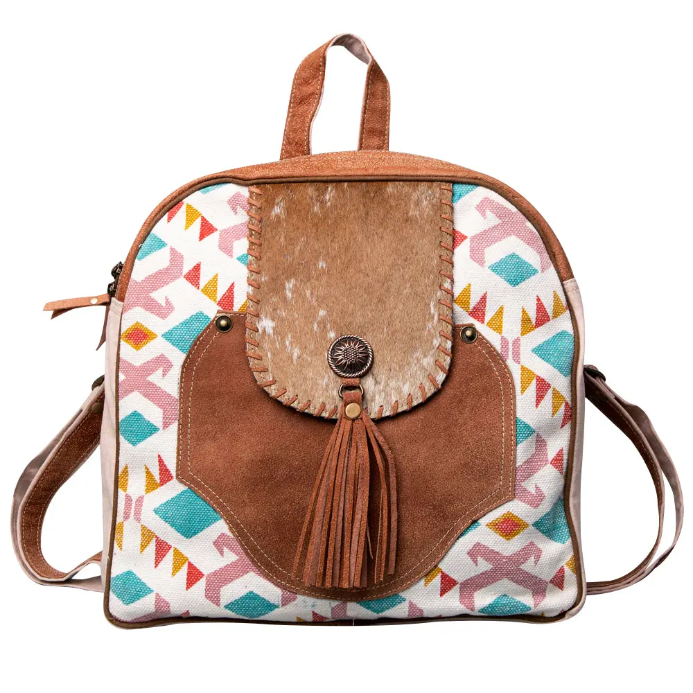 Ohlay Backpack Upcycled Canvas Hair-On Genuine Leather Women Bag Western Handbag Purse Womens Handbags Belt For Purses Summer 1