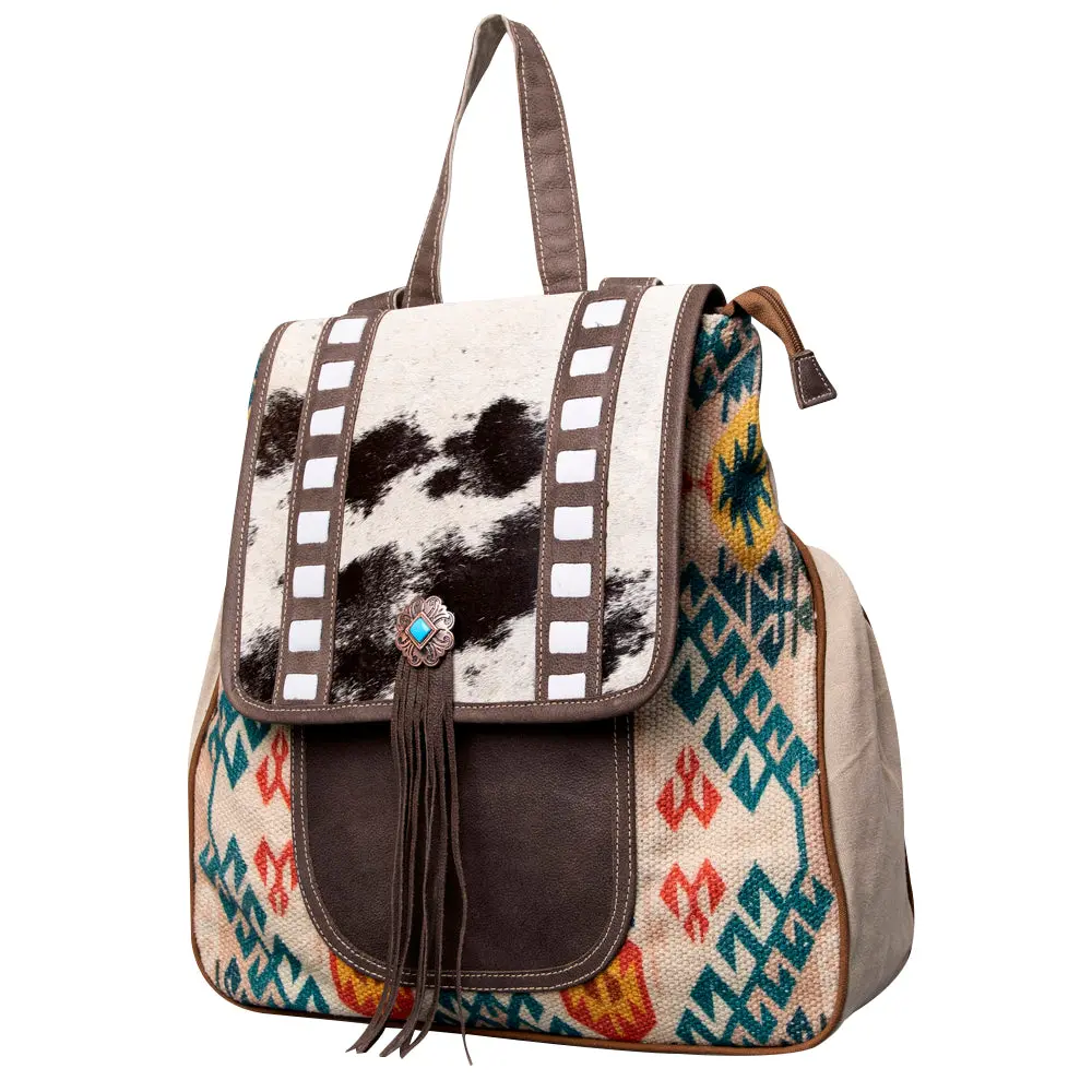 Ohlay Backpack Upcycled Canvas Hair-On Genuine Leather Women Bag Western Handbag Purse Womens Handbags Belt For Purses Summer 1