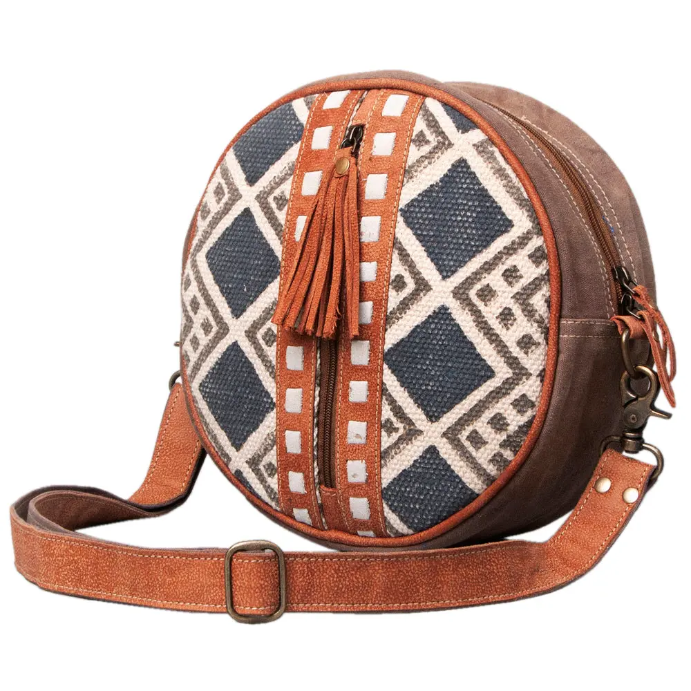 Ohlay Canteen Upcycled Canvas Genuine Leather Women's Bag Western Handbag Purse Women Handbags Belt For Purses Womens Summer 1