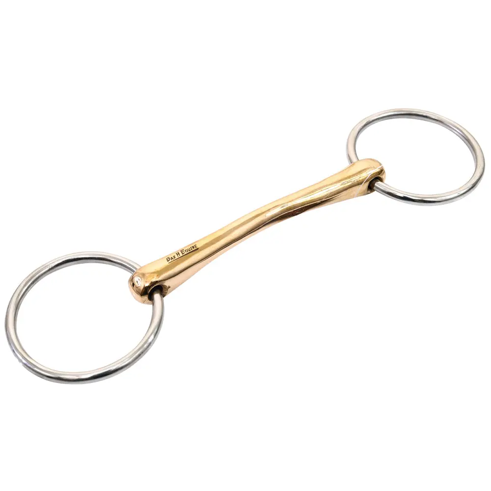 Bar H Equine Western O Ring Copper Straight Horse Mouth Snaffle Bit Stainless Steel 1