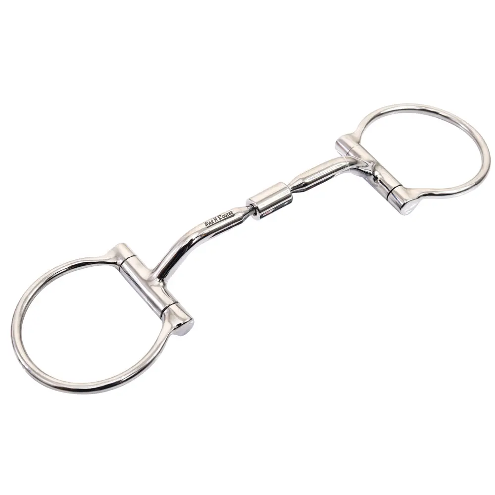 Bar H Equine Stainless Steel Small Port D Ring Bit W/Roller | Bits For Horses Horse Snaffle And Bridles 1