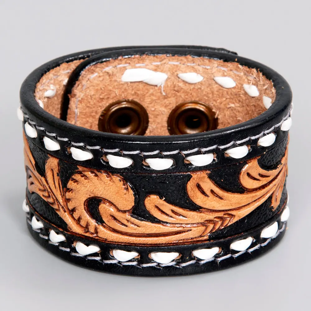 American Darling Bracelet Hand Tooled Carved Genuine Leather Women | Handmade Western Rustic 1