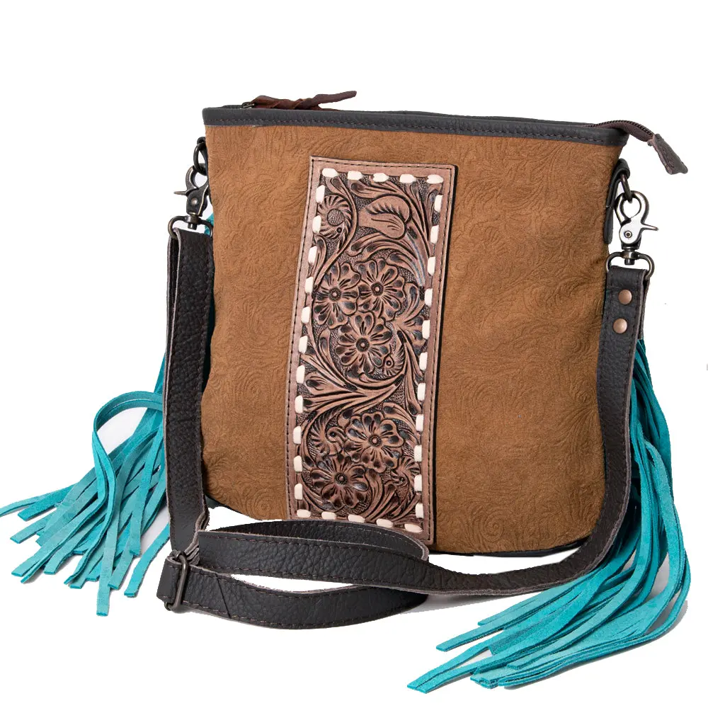 Ohlay Large Crossbody Hand Tooled Embossed Genuine Leather Women Bag Western Handbag Purse | Womens Handbags Belt For Summer 1