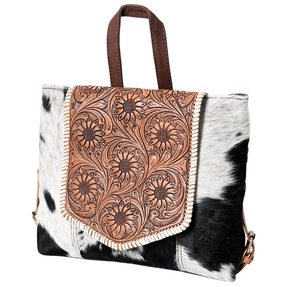 Ohlay Backpack Hand Tooled Hair-On Genuine Leather Women Bag Western Handbag Purse | Womens Handbags Belt For Summer 1