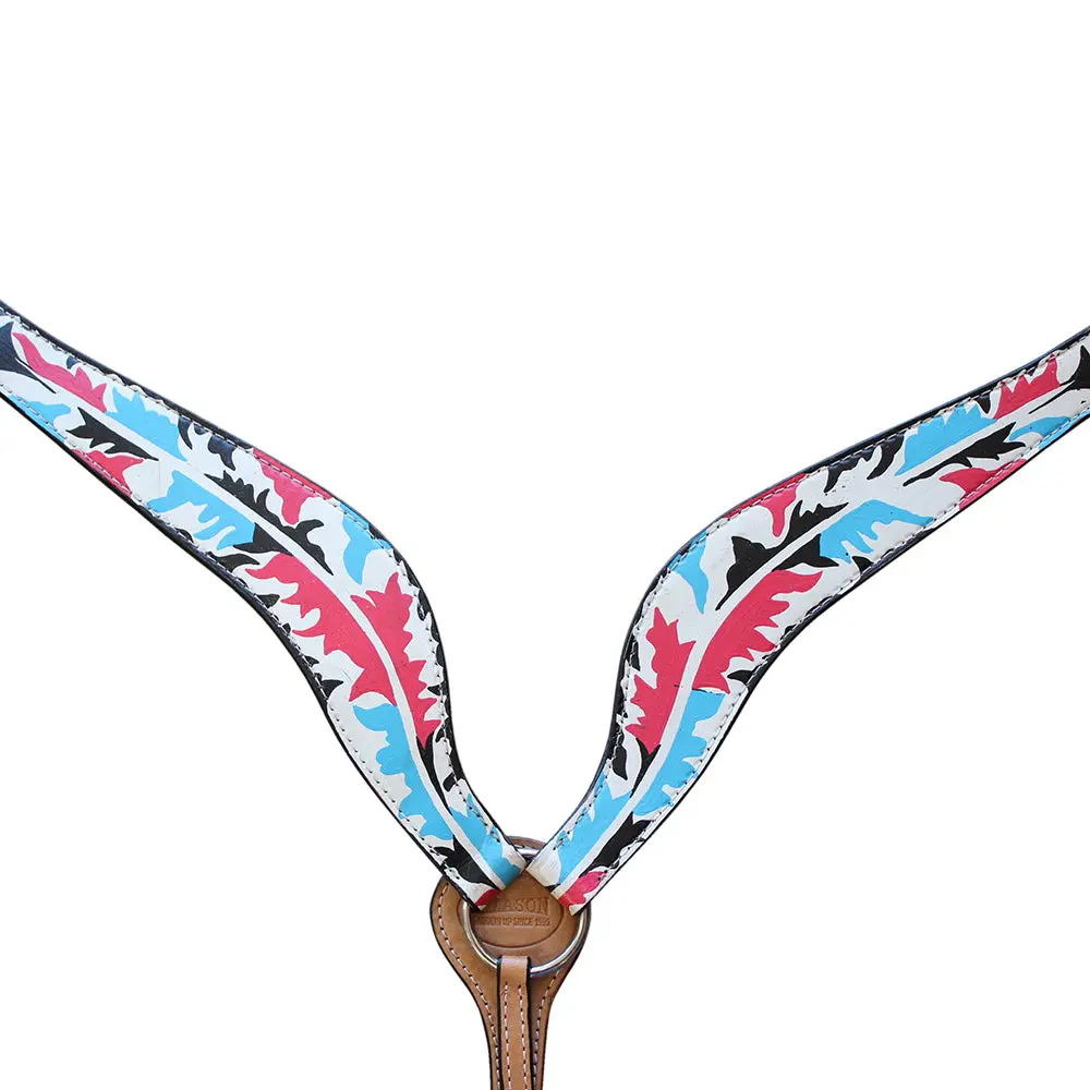 Hilason Western Horse Breast Collar Headstall American Leather Tan 2