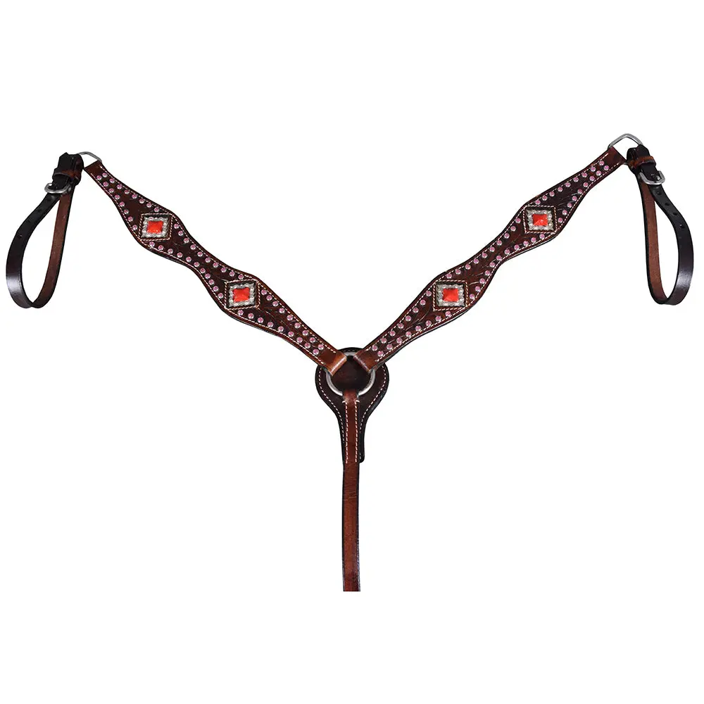 Hilason Genuine Leather Western Horse Breast Collar Brown 1