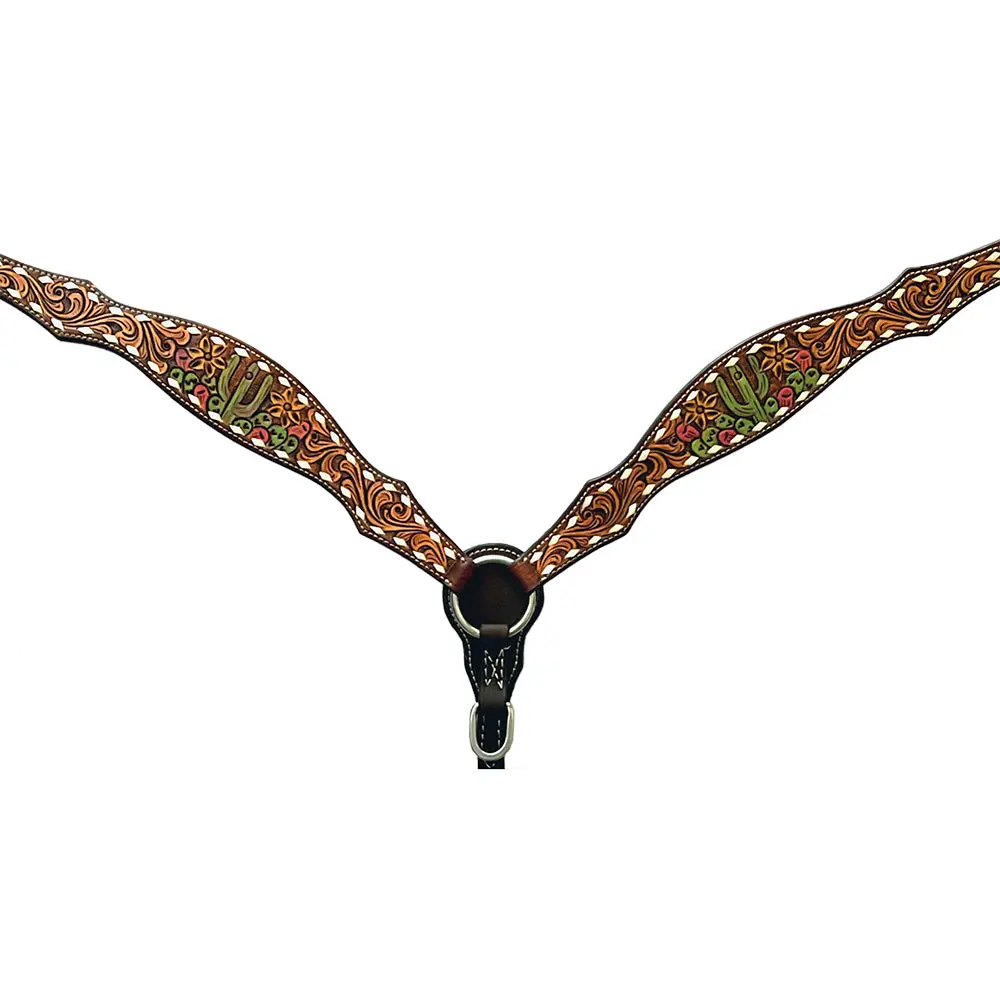Bar H Equine Genuine Western American Leather Horse Premium Headstall & Breast Collar Set 1