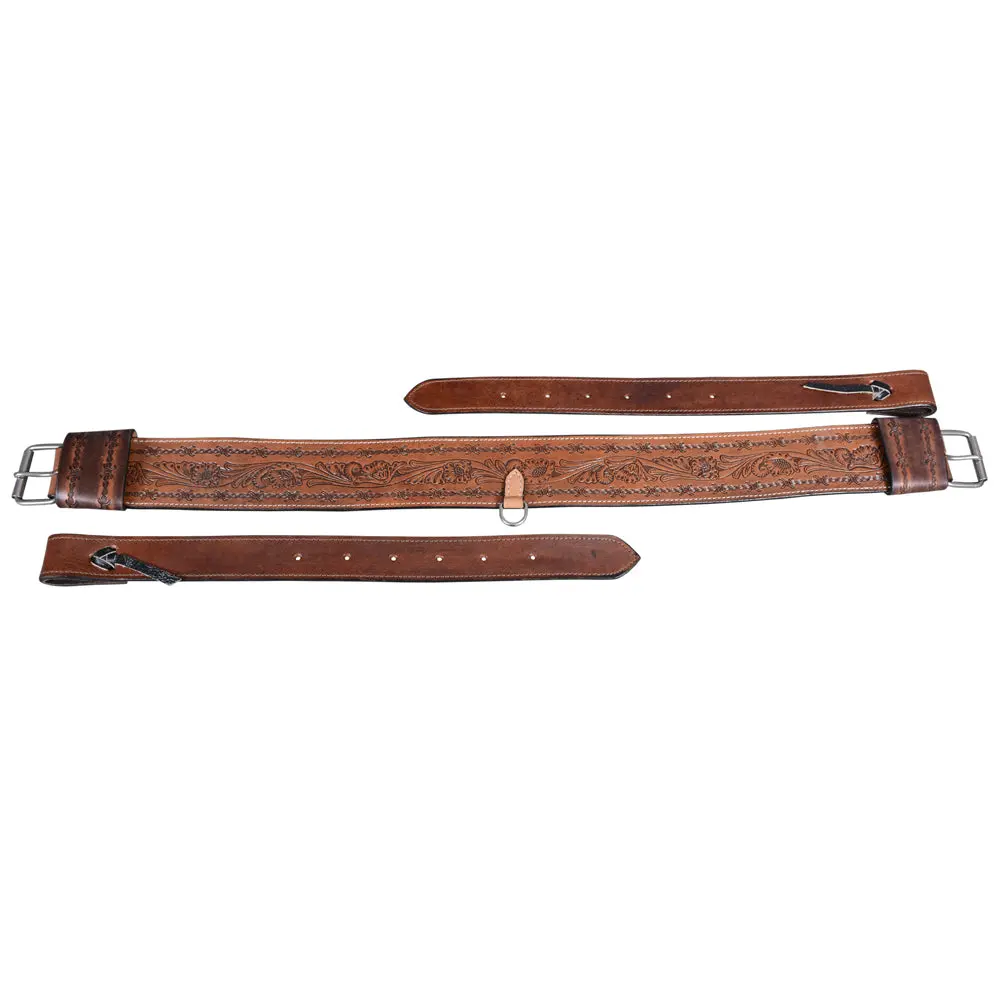 40 In Comfytack Western Horse Saddle Rear Flank Billets Girth Cinch Genuine Leather Brown 1
