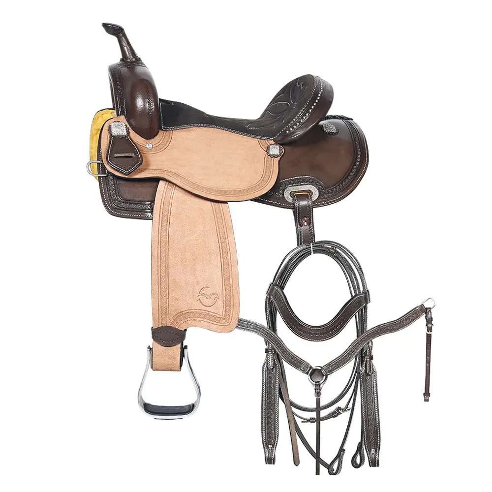 Comfytack Western Horse Barrel Racing Trail Saddle Tack Set American Leather 1