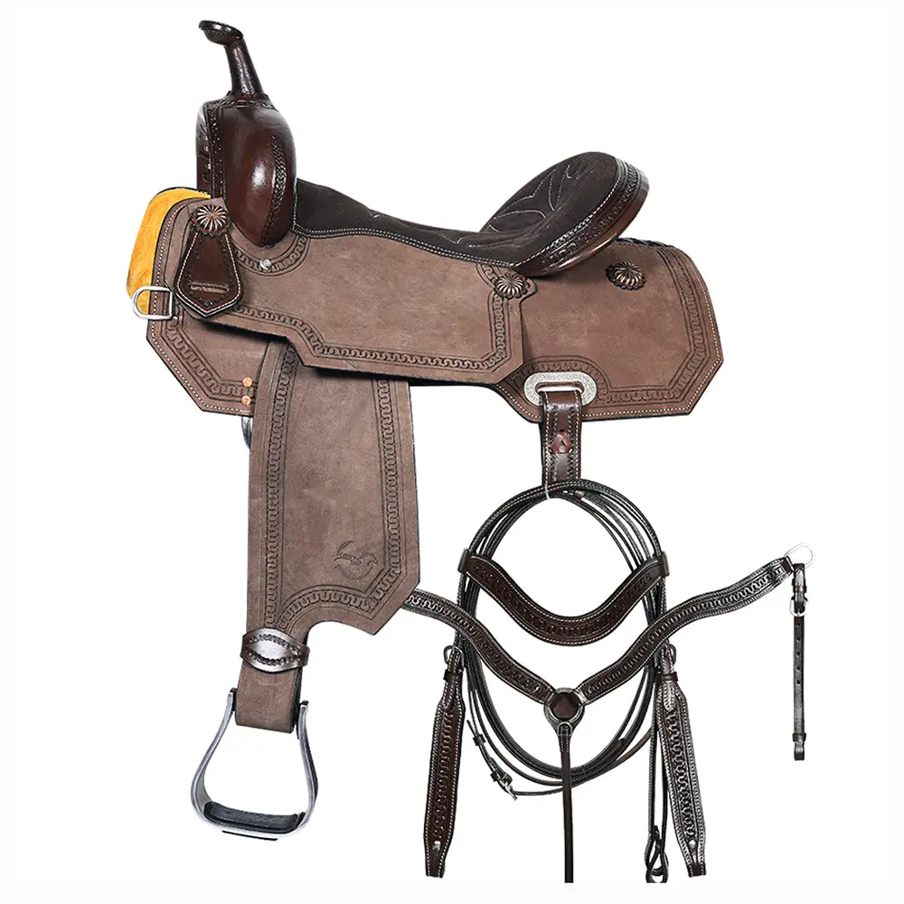Comfytack Western Horse Barrel Racing Trail Saddle Tack Set American Leather 1