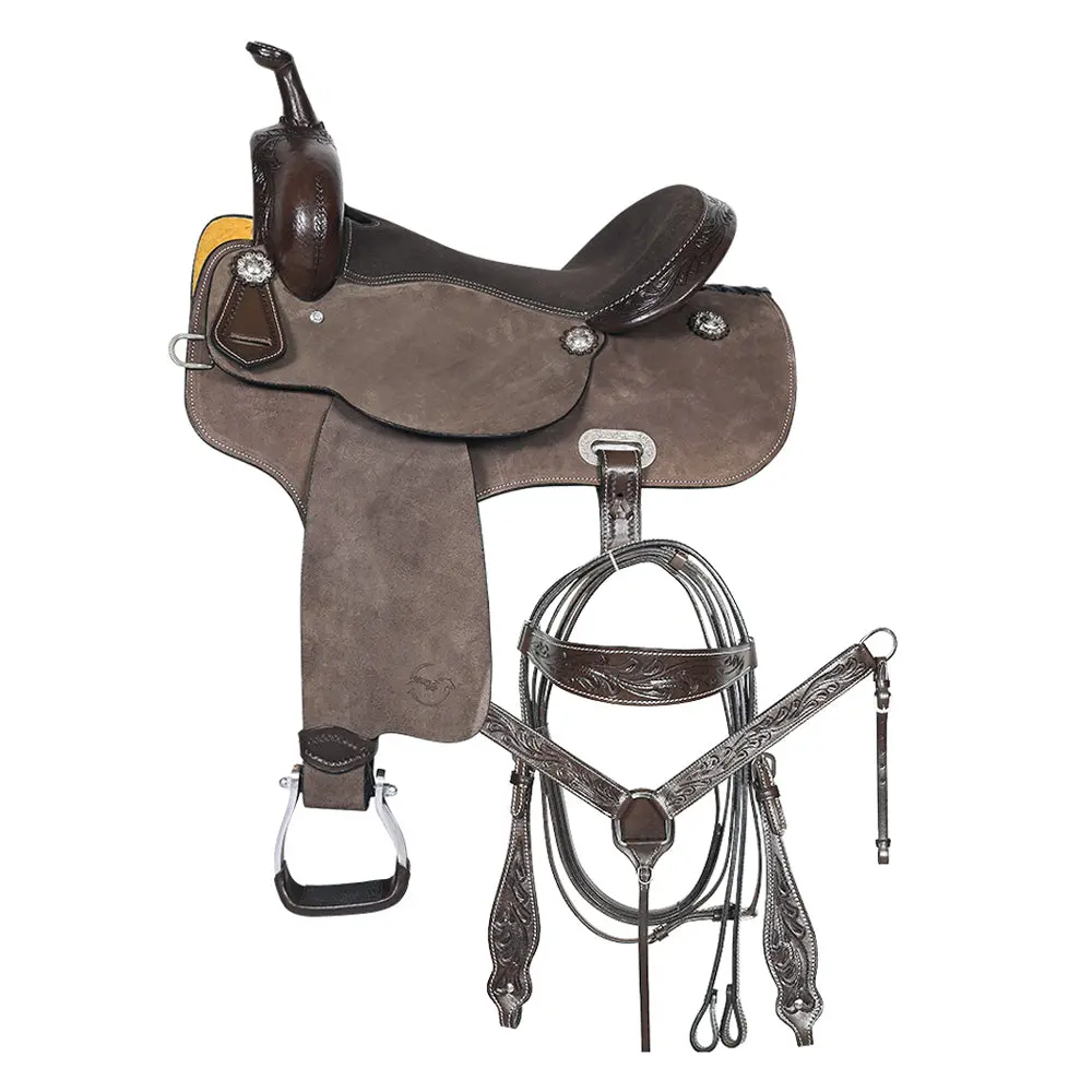 Comfytack Western Horse Barrel Racing Trail Saddle Tack Set American Leather 1