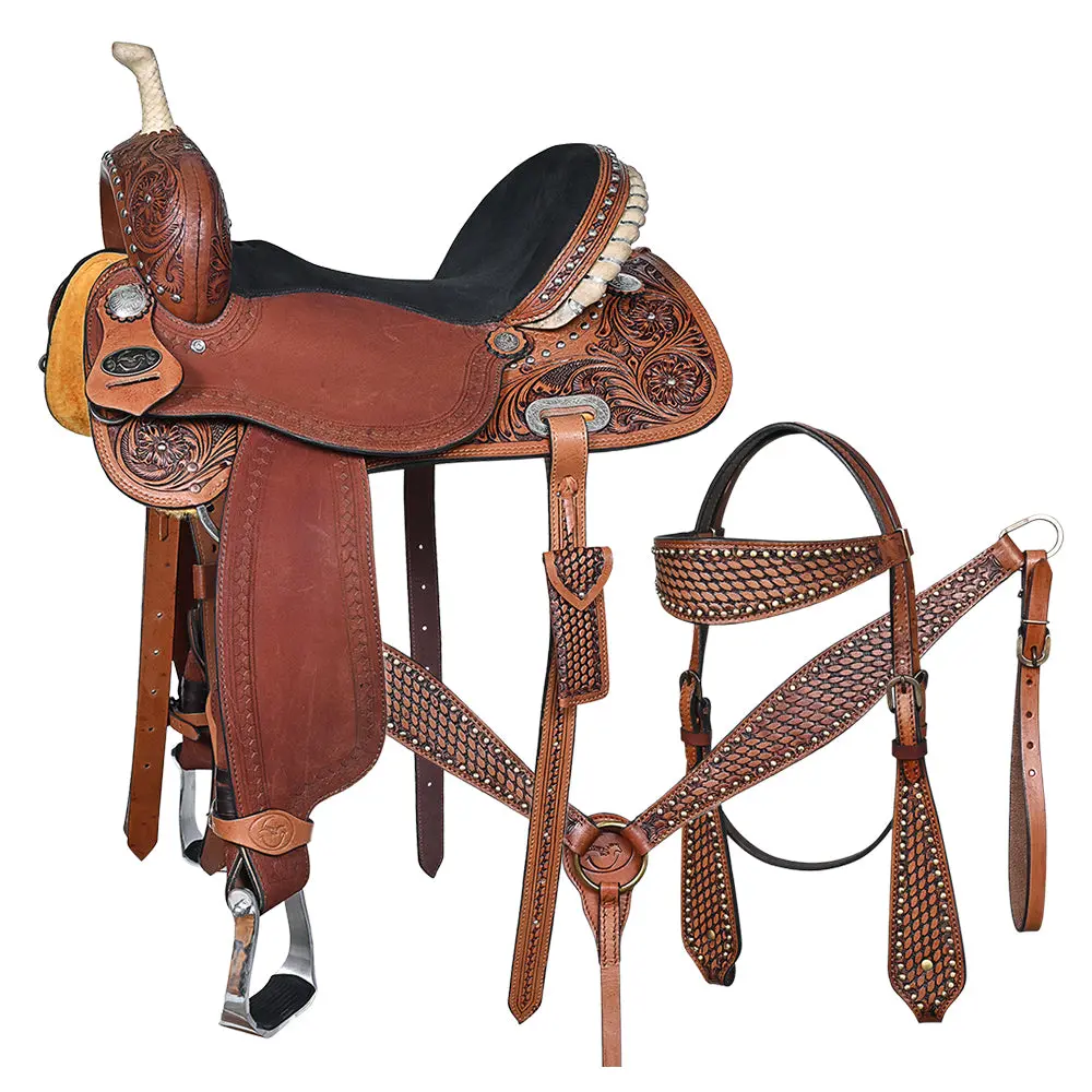 Comfytack Western Saddle Leather Trail Horse Tack Set Brown | Western Saddle | Saddle For Horses | Horse  Tack Set 1