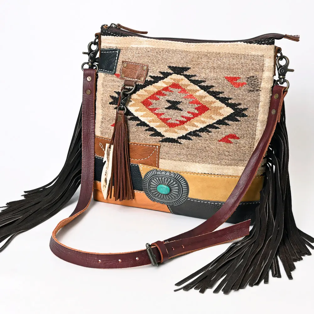 American Darling Leather Crossbody Bag – Colorful Design, Fringes, Western Style, Premium Handbag 1