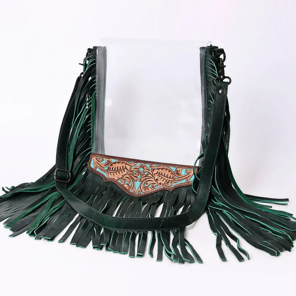 American Darling Clear Bag Hand Tooled Genuine Leather Women Western Handbag Purse 1