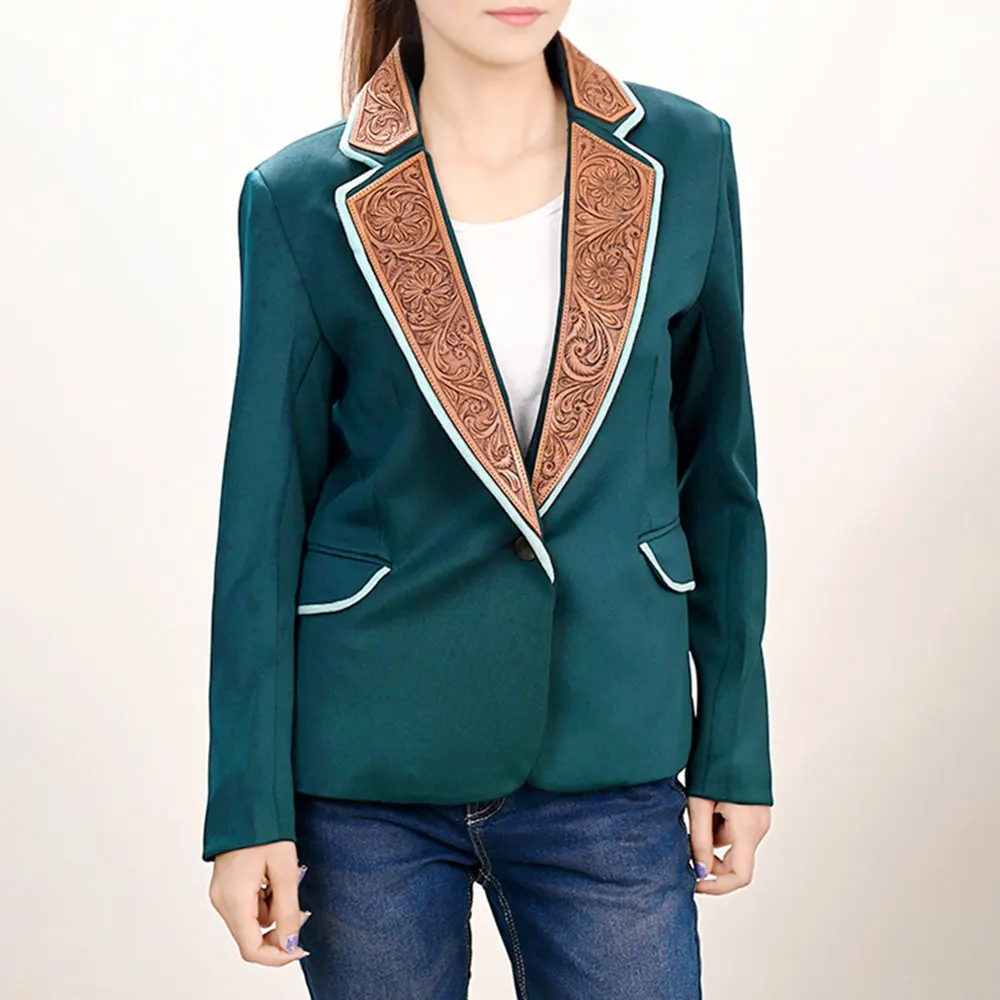 American Darling Genuine Vintage Leather Women Blazer Dress Shirt Jacket Ladies 1