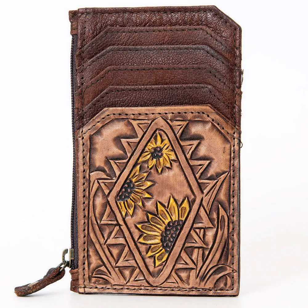 American Darling Card Holder Hand Tooled Genuine Leather | Business Credit 1