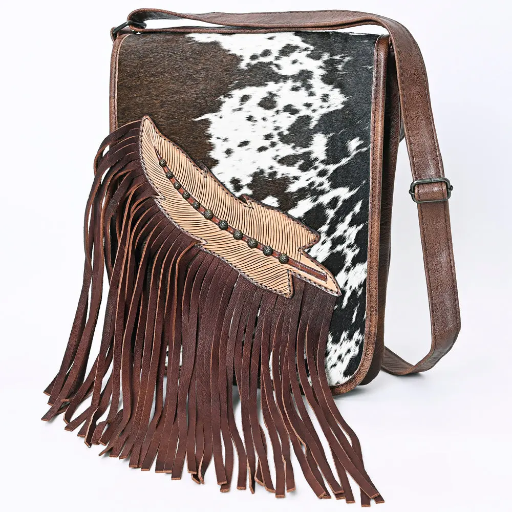 American Darling Hair-On Cowhide Fringe Crossbody Bag For Women – Genuine Leather Western Purse With Long Strap And Front Fringe Detailing 1
