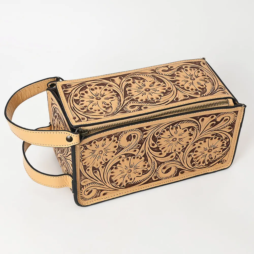 American Darling Toiletry Hand Tooled Genuine Leather Western Women Bag | Handbag Purse 1