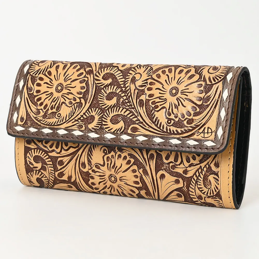 American Darling Wallet Hand Tooled Genuine Leather Western Women Bag | Wristlet Travel 2