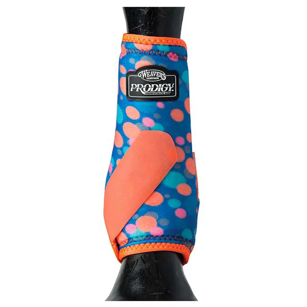 Small Prodigy Horse Athletic Sports Boots Front Weaver Blue Orange Bubble 1