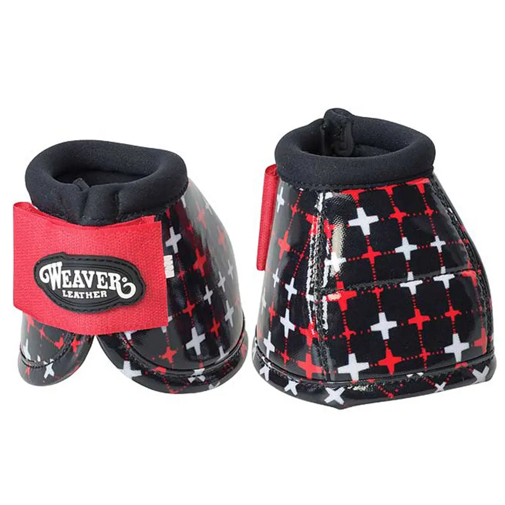 Weaver Leather Horse Leg Bell Boots Red Crosses Medium 1