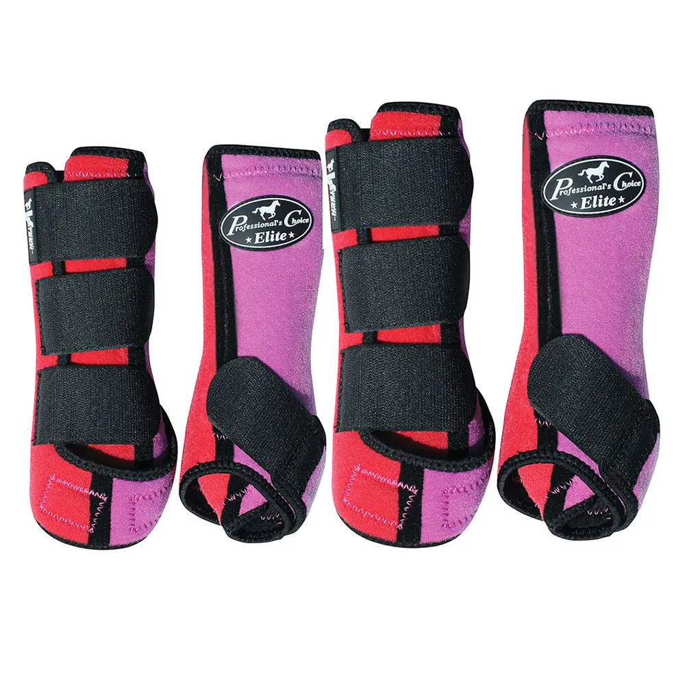 Sml Professional Choice Elite Sports Horse Medicine Boots 4 Pack Coral Lavender 1